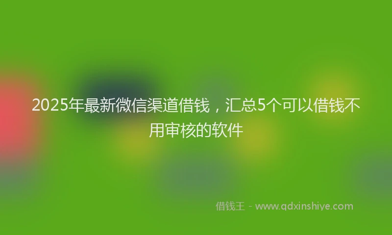 2025年最新微信渠道借钱，汇总5个可以借钱不用审核的软件