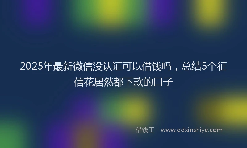 2025年最新微信没认证可以借钱吗，总结5个征信花居然都下款的口子