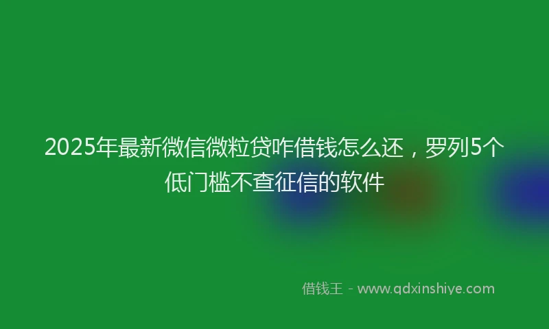 2025年最新微信微粒贷咋借钱怎么还，罗列5个低门槛不查征信的软件