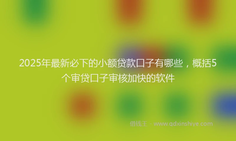 2025年最新必下的小额贷款口子有哪些，概括5个审贷口子审核加快的软件