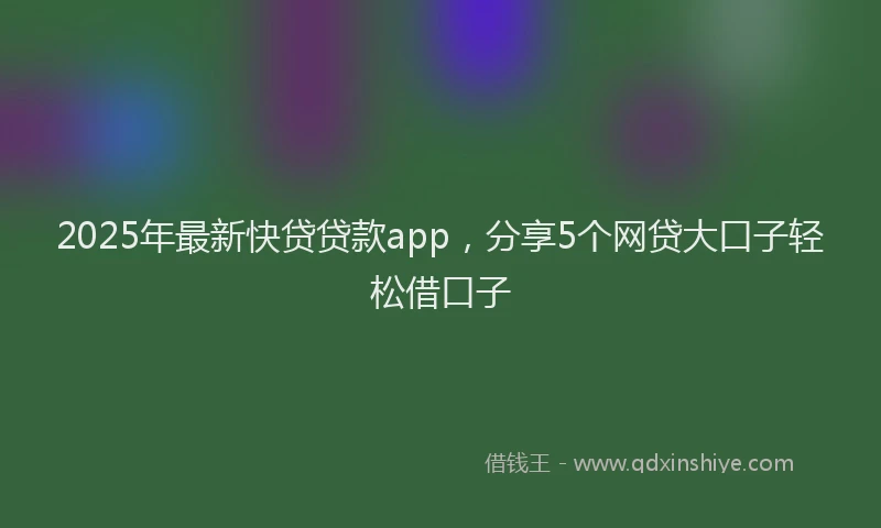 2025年最新快贷贷款app，分享5个网贷大口子轻松借口子