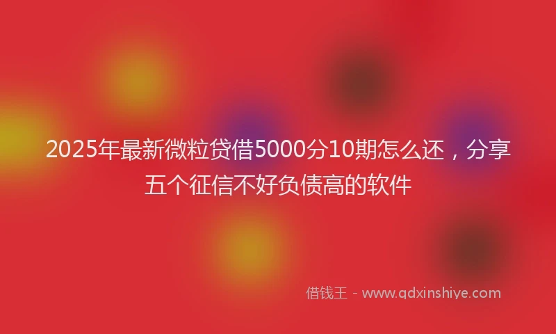 2025年最新微粒贷借5000分10期怎么还，分享五个征信不好负债高的软件