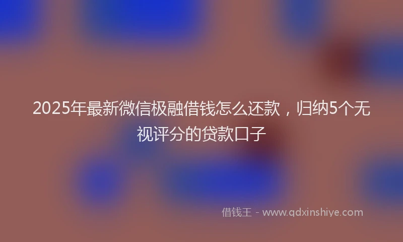 2025年最新微信极融借钱怎么还款，归纳5个无视评分的贷款口子