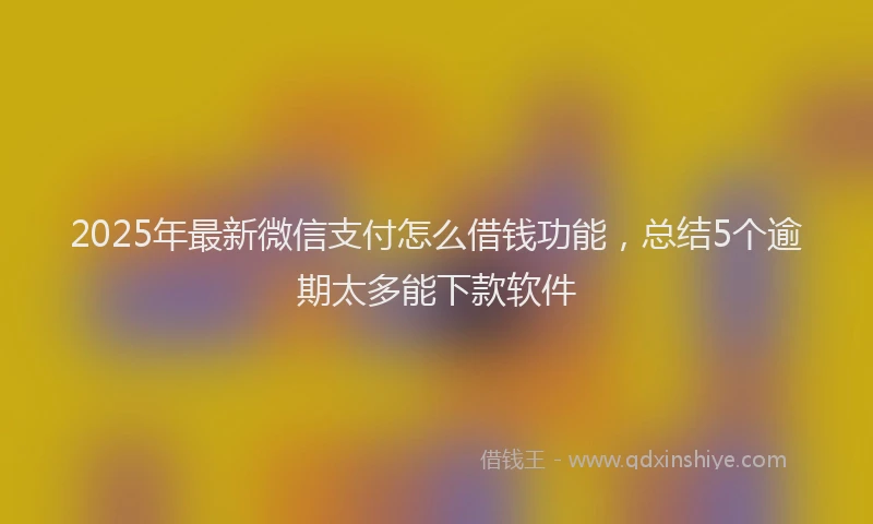 2025年最新微信支付怎么借钱功能，总结5个逾期太多能下款软件
