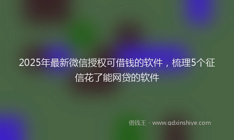 2025年最新微信授权可借钱的软件，梳理5个征信花了能网贷的软件