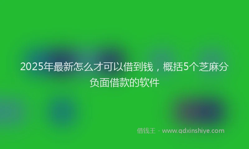 2025年最新怎么才可以借到钱，概括5个芝麻分负面借款的软件