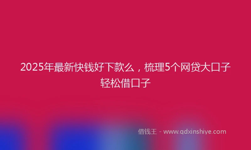2025年最新快钱好下款么，梳理5个网贷大口子轻松借口子