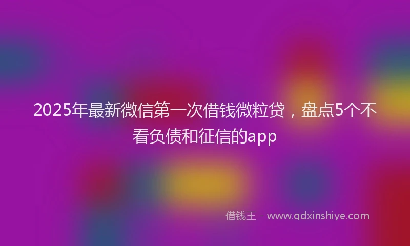 2025年最新微信第一次借钱微粒贷，盘点5个不看负债和征信的app