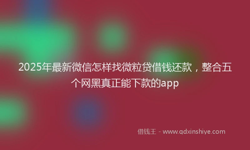 2025年最新微信怎样找微粒贷借钱还款，整合五个网黑真正能下款的app