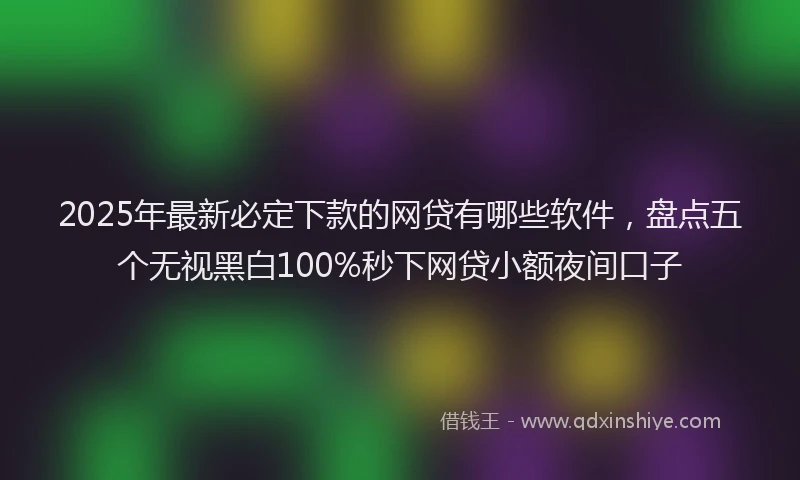 2025年最新必定下款的网贷有哪些软件，盘点五个无视黑白100%秒下网贷小额夜间口子