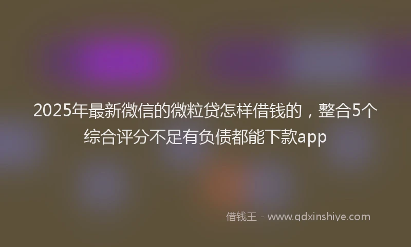 2025年最新微信的微粒贷怎样借钱的，整合5个综合评分不足有负债都能下款app