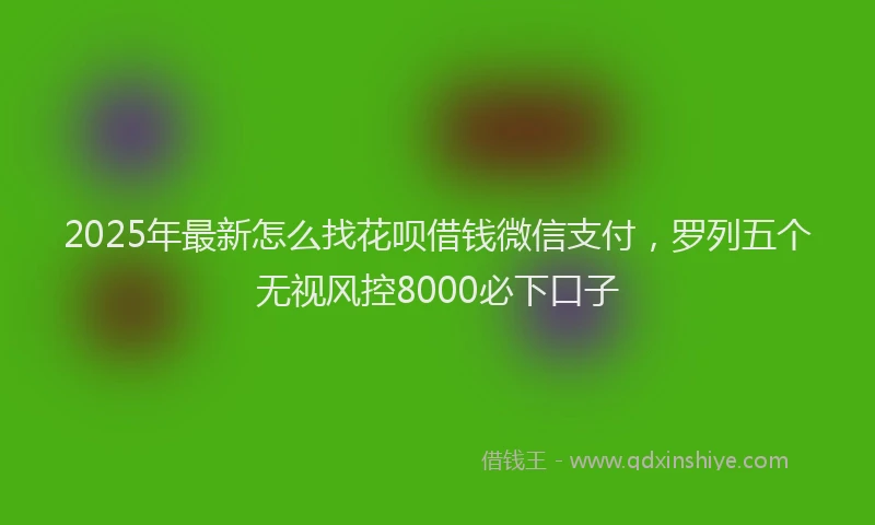2025年最新怎么找花呗借钱微信支付，罗列五个无视风控8000必下口子