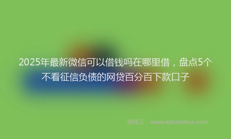 2025年最新微信可以借钱吗在哪里借，盘点5个不看征信负债的网贷百分百下款口子