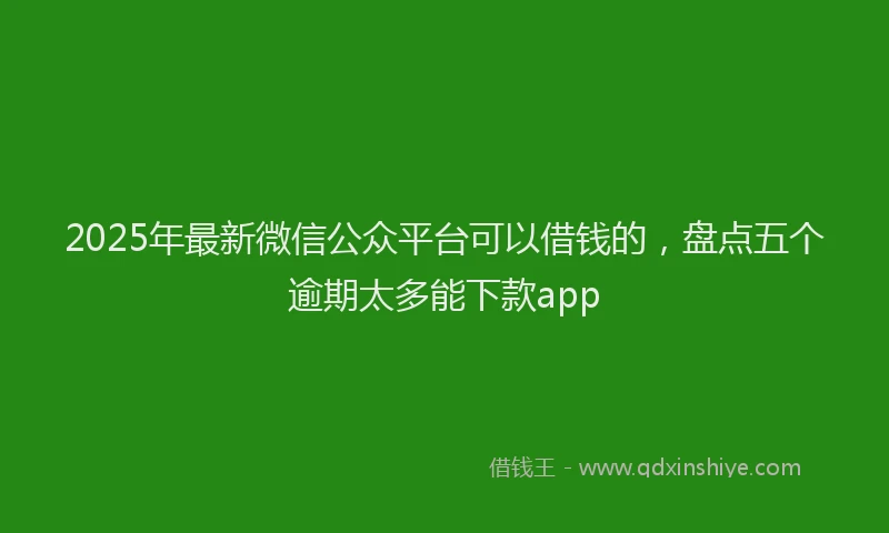 2025年最新微信公众平台可以借钱的，盘点五个逾期太多能下款app