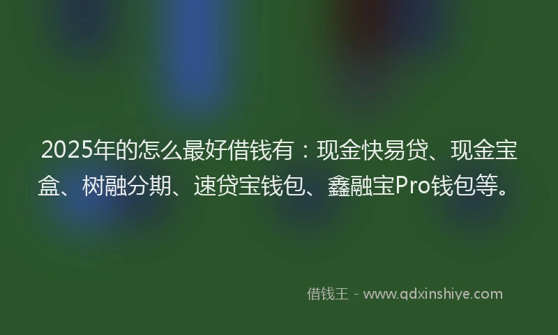 2025年的怎么最好借钱有：现金快易贷、现金宝盒、树融分期、速贷宝钱包、鑫融宝Pro钱包等。