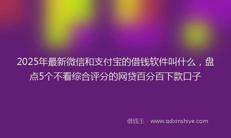 2025年最新微信和支付宝的借钱软件叫什么，盘点5个不看综合评分的网贷百分百下款口子