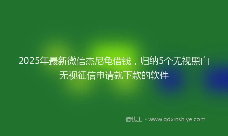 2025年最新微信杰尼龟借钱，归纳5个无视黑白无视征信申请就下款的软件