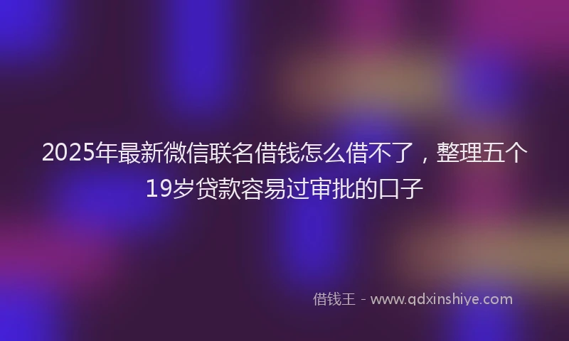 2025年最新微信联名借钱怎么借不了，整理五个19岁贷款容易过审批的口子
