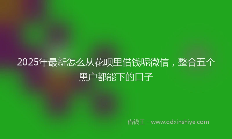 2025年最新怎么从花呗里借钱呢微信，整合五个黑户都能下的口子