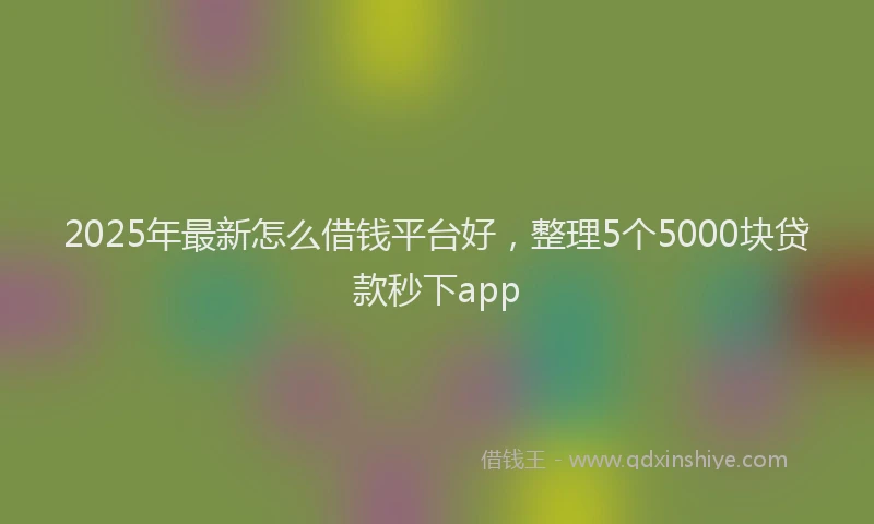 2025年最新怎么借钱平台好，整理5个5000块贷款秒下app