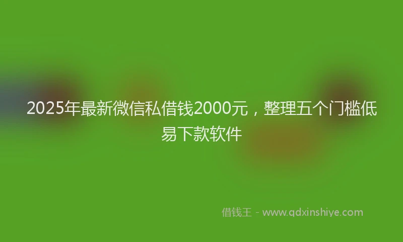 2025年最新微信私借钱2000元，整理五个门槛低易下款软件