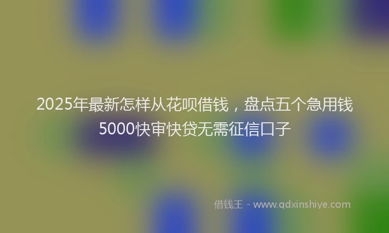 2025年最新怎样从花呗借钱，盘点五个急用钱5000快审快贷无需征信口子
