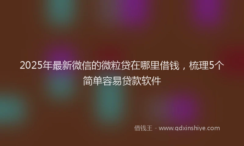 2025年最新微信的微粒贷在哪里借钱，梳理5个简单容易贷款软件