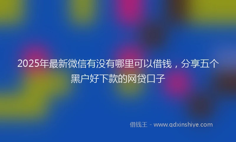 2025年最新微信有没有哪里可以借钱，分享五个黑户好下款的网贷口子