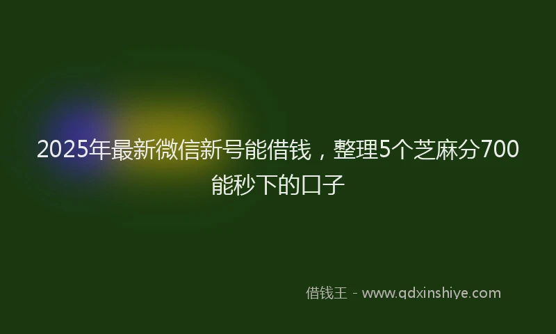 2025年最新微信新号能借钱，整理5个芝麻分700能秒下的口子