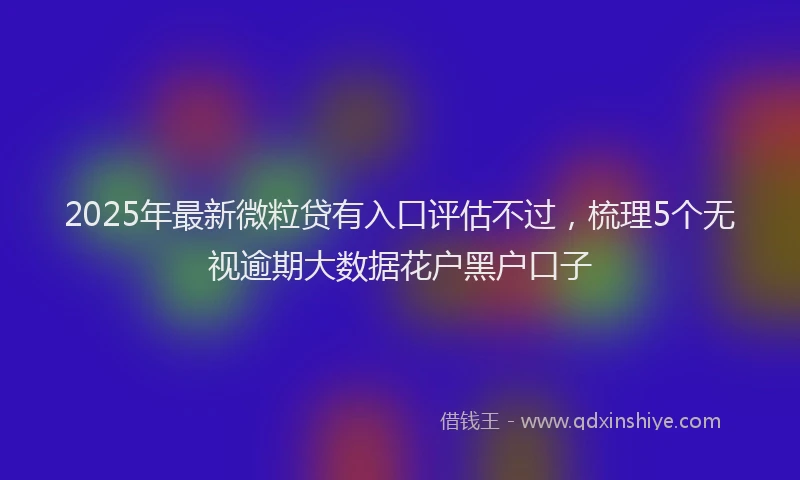 2025年最新微粒贷有入口评估不过，梳理5个无视逾期大数据花户黑户口子