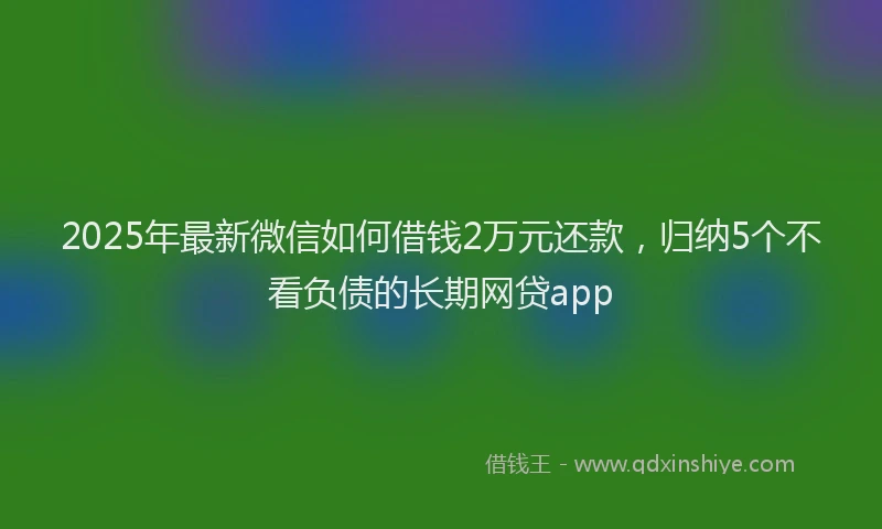 2025年最新微信如何借钱2万元还款，归纳5个不看负债的长期网贷app