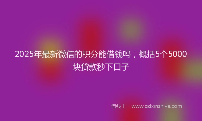 2025年最新微信的积分能借钱吗，概括5个5000块贷款秒下口子