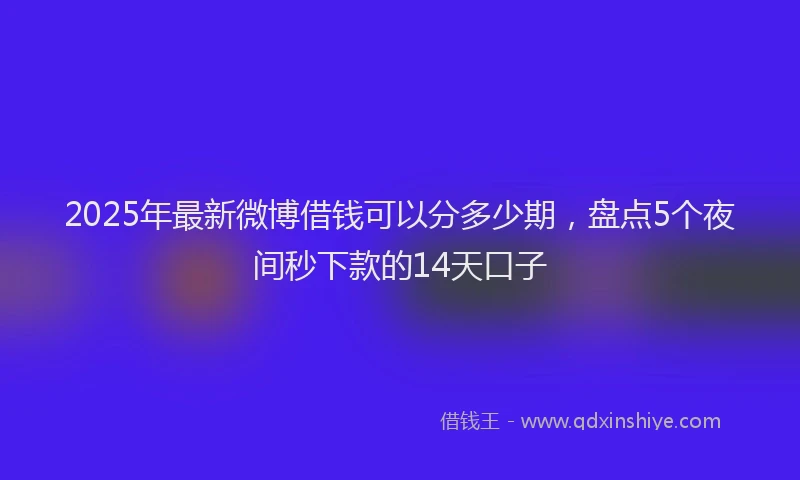 2025年最新微博借钱可以分多少期，盘点5个夜间秒下款的14天口子