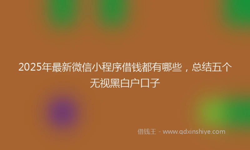 2025年最新微信小程序借钱都有哪些，总结五个无视黑白户口子