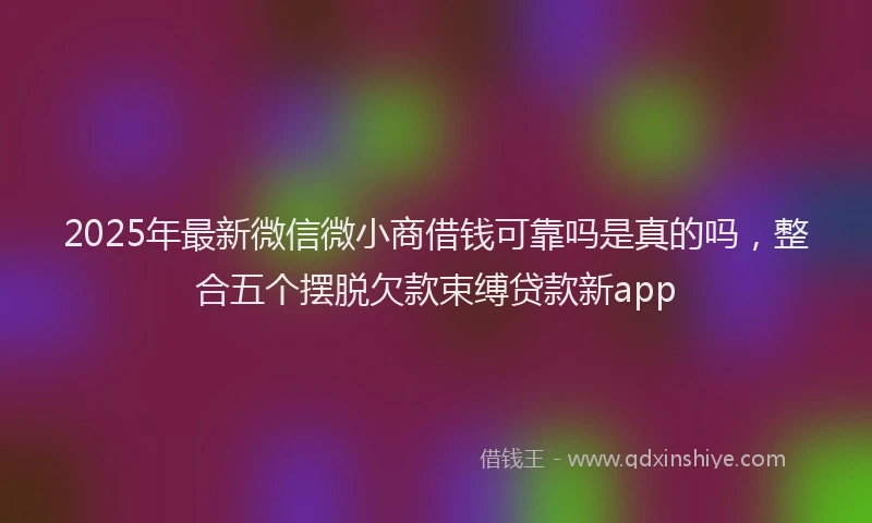 2025年最新微信微小商借钱可靠吗是真的吗，整合五个摆脱欠款束缚贷款新app