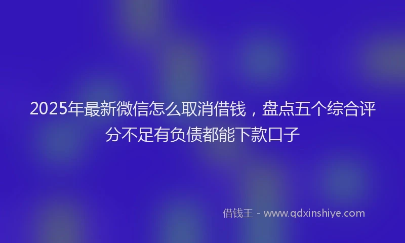 2025年最新微信怎么取消借钱，盘点五个综合评分不足有负债都能下款口子