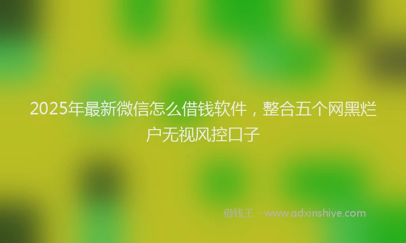 2025年最新微信怎么借钱软件，整合五个网黑烂户无视风控口子