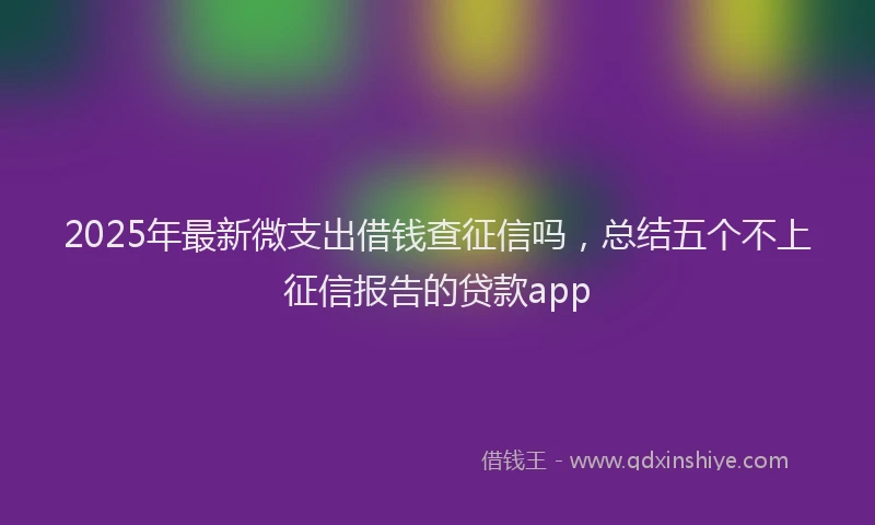 2025年最新微支出借钱查征信吗，总结五个不上征信报告的贷款app