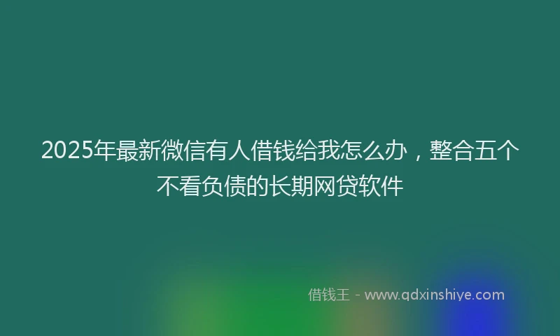 2025年最新微信有人借钱给我怎么办，整合五个不看负债的长期网贷软件