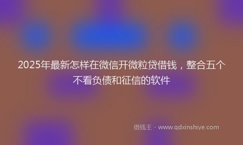 2025年最新怎样在微信开微粒贷借钱，整合五个不看负债和征信的软件