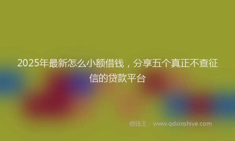 2025年最新怎么小额借钱，分享五个真正不查征信的贷款平台