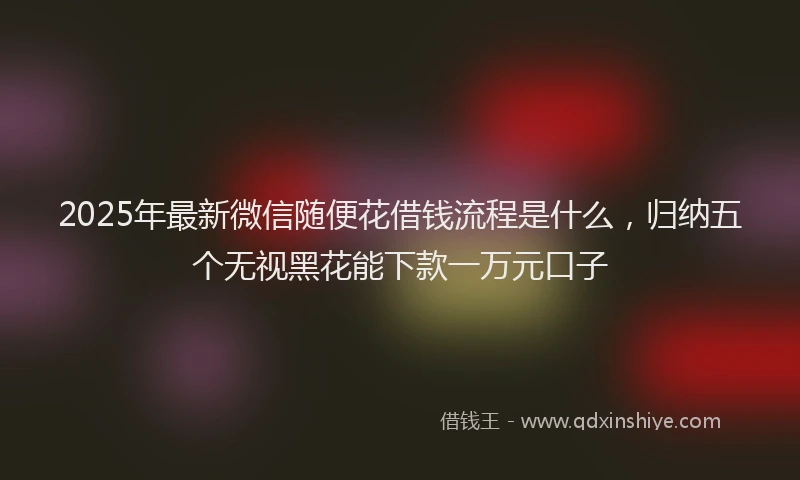 2025年最新微信随便花借钱流程是什么，归纳五个无视黑花能下款一万元口子