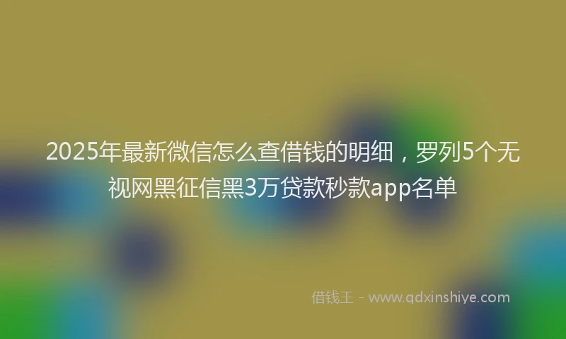 2025年最新微信怎么查借钱的明细，罗列5个无视网黑征信黑3万贷款秒款app名单