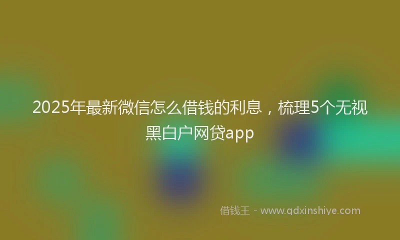2025年最新微信怎么借钱的利息，梳理5个无视黑白户网贷app