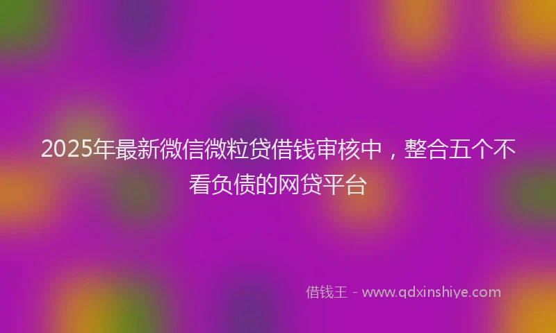 2025年最新微信微粒贷借钱审核中，整合五个不看负债的网贷平台