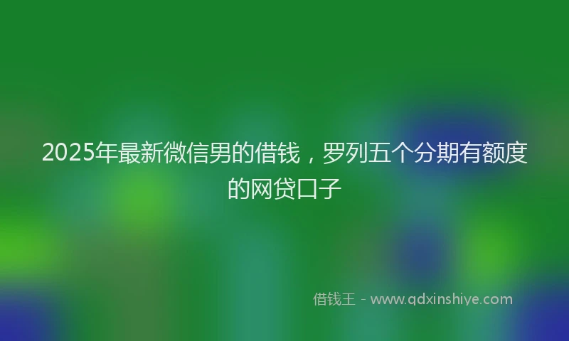 2025年最新微信男的借钱，罗列五个分期有额度的网贷口子