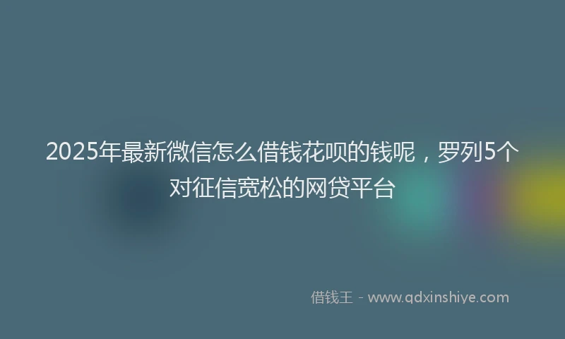 2025年最新微信怎么借钱花呗的钱呢，罗列5个对征信宽松的网贷平台