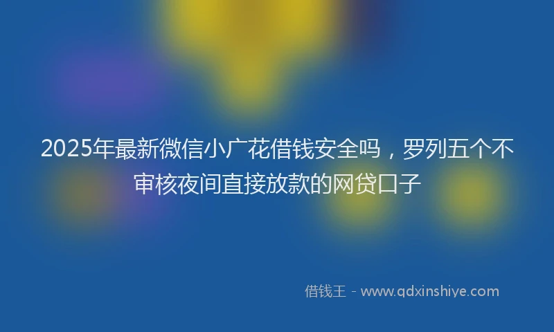 2025年最新微信小广花借钱安全吗,罗列五个不审核夜间直接放款的网贷口子