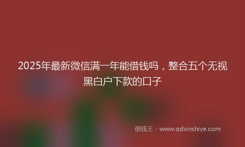2025年最新微信满一年能借钱吗，整合五个无视黑白户下款的口子