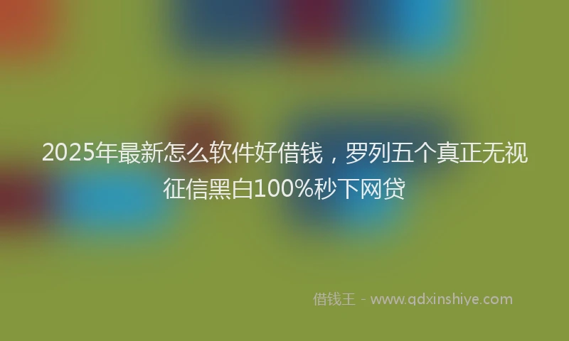 2025年最新怎么软件好借钱，罗列五个真正无视征信黑白100%秒下网贷